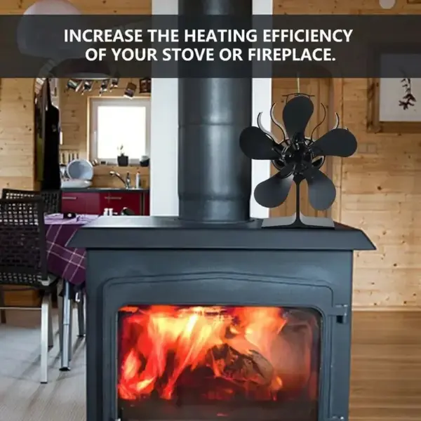 5-Blade Heat-Powered Fan for Fireplace - Image 6