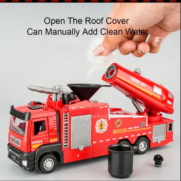 1:32 Diecast Fire Engine Model with Sound Light - Image 3