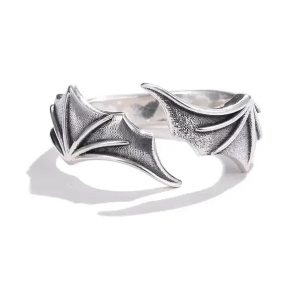 Vintage Angel Wing Demon Eye Ring - Image 8