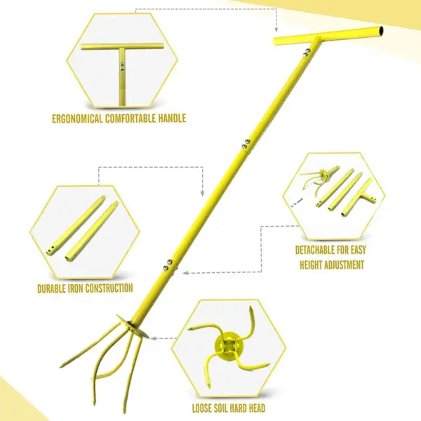 Height Adjustable Garden Tiller with Long Handle - Image 5