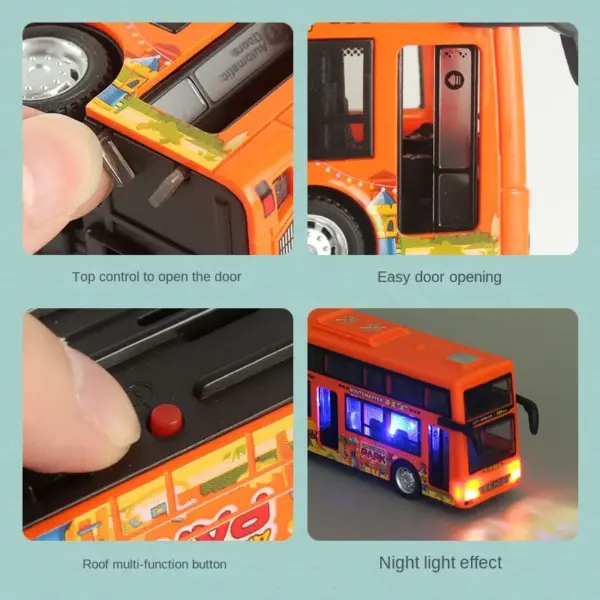 Double Decker Bus Model Pull Back Car - Image 6