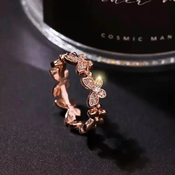 Adjustable Double-Layer Cross Zircon Ring - Image 11