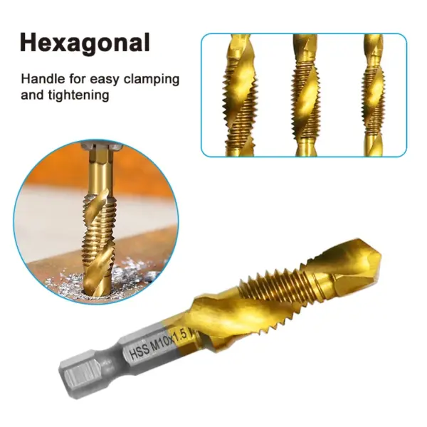6pcs M3-M10 Titanium Plated Taps Set - Image 4