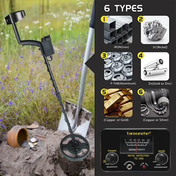 TC-200 Adjustable Metal Detector for Treasure Hunting - Image 3