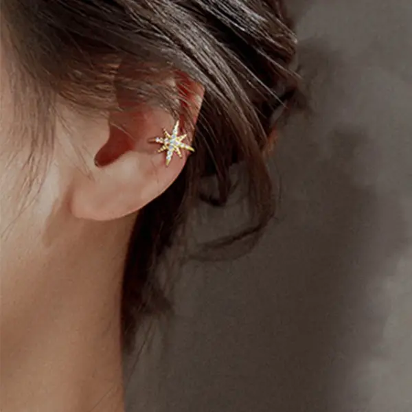 Geometric Rhinestone Clip Ear Cuff Earrings - Image 11