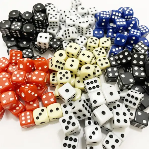 50 Pack 10mm Black and White Acrylic Dice - Image 5