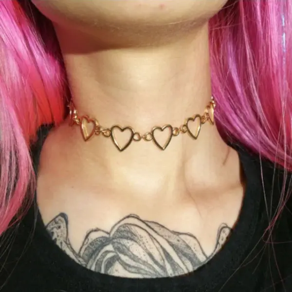 Tiny Heart Choker Necklace in Zinc Alloy - Image 23