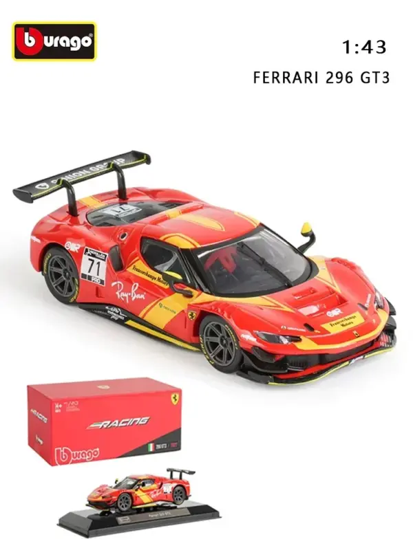 Bburago 1:43 Ferrari 296 GT3 Model Car - Image 7