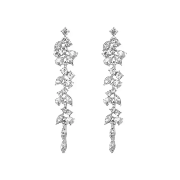Sliver Maple Leaf Tassel Drop Earrings - Image 5