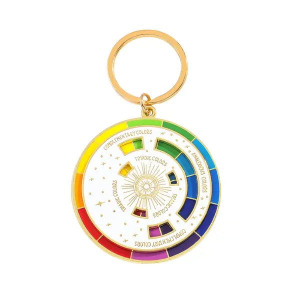 Antique Finish Color Wheel Keychain for Artists - Image 8