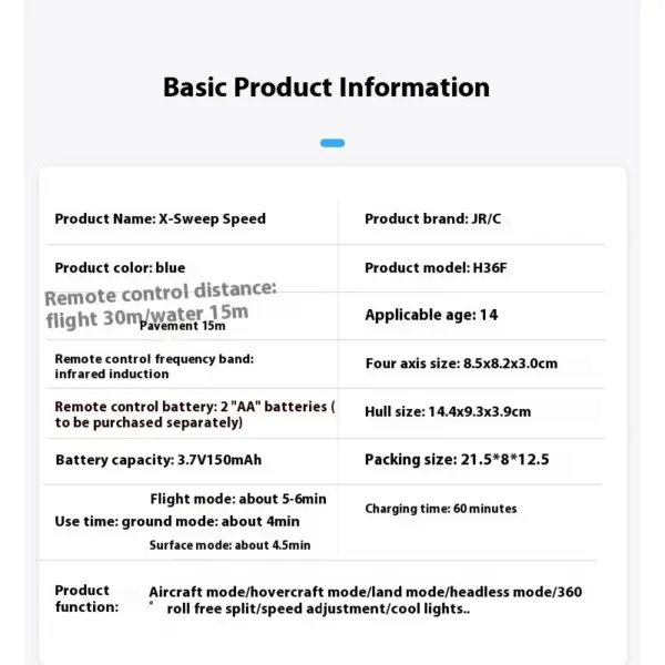 JJRC H36f Mini Hovercraft Drone with 3-Mode - Image 2