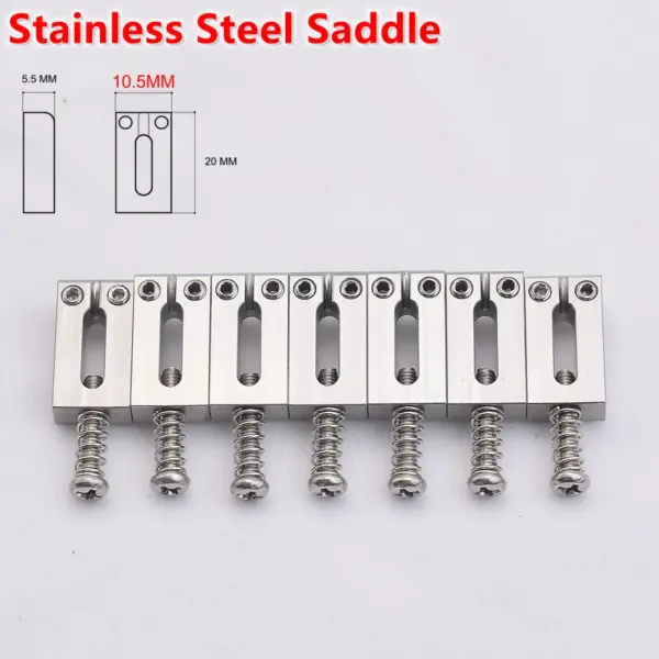 Brass and Stainless Steel Guitar Bridge Set - Image 20