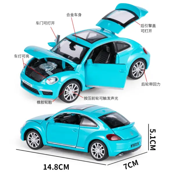 1:32 Volkswagen Beetle GSR Diecast Model Car - Image 4