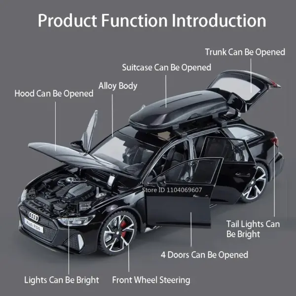 1:32 Scale RS6 Alloy Diecast Car Model - Image 2