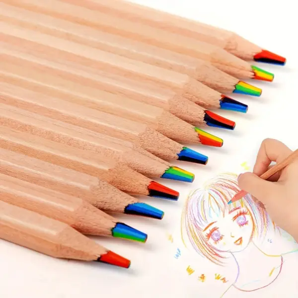 10 Colored Black Wood Pencils Set - Image 6