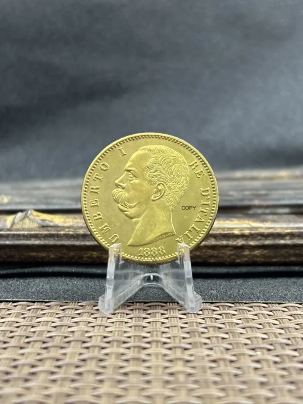 Italy 1888 Umberto I Commemorative Replica Coin - Image 3