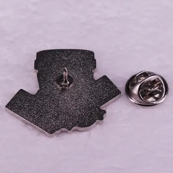 Mocha Enamel Coffee Brooch with Chocolate Design - Image 2