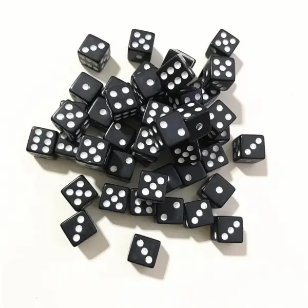 50 Pack 10mm Black and White Acrylic Dice - Image 14
