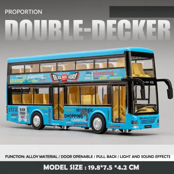 Alloy 1/36 Scale Double-Deck Bus Model - Image 9