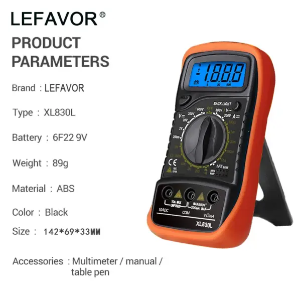 XL830L VC830L Handheld Digital Multimeter - Image 4