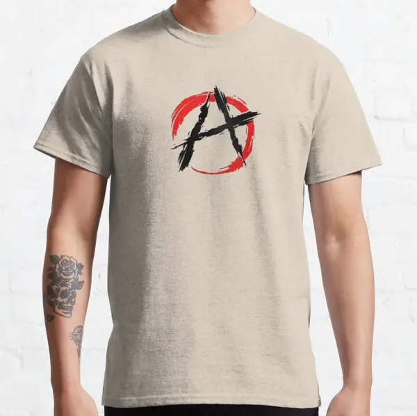 Anarchy Symbol Funny Graphic T-Shirt for Men - Image 11