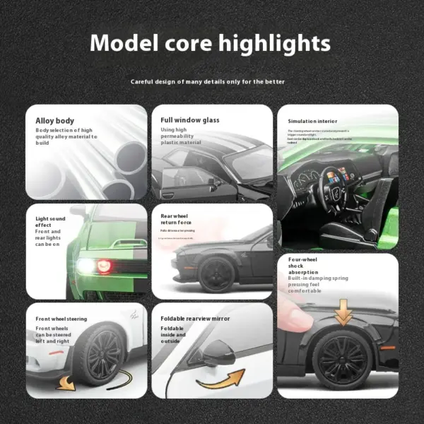 1:22 Dodge Challenger Redeye Hellcat Model Car - Image 2