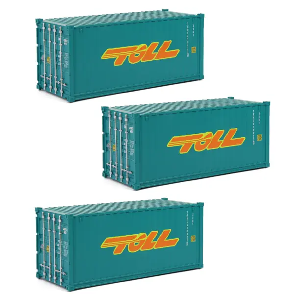 3 Pack O Scale 20ft Shipping Containers - Image 10