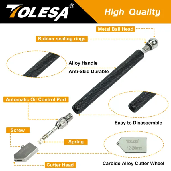 TOLESA Glass Cutter Kit with Oil Feed System - Image 3
