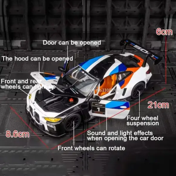 1/24 BMW M4 GT3 Diecast Model Car - Image 4