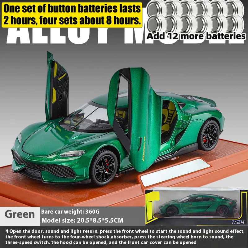 1:24 Gemera GT Diecast Model Car with Sound 9 1:24 Gemera GT Diecast Model Car with Sound - Image 9