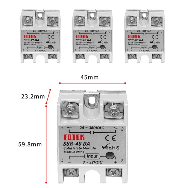 10PCS SSR-40DA Solid State Relay 40A 250V - Image 2