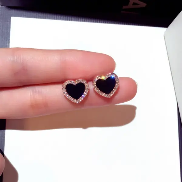 Red Heart Acrylic Stud Earrings - Image 14