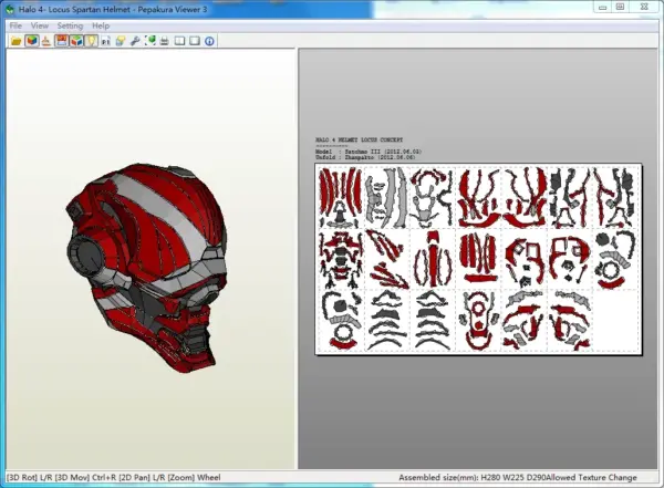 Locus Helmet 3D Paper Model Kit - Image 4