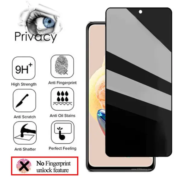 Anti-Spy Tempered Glass for Redmi Note 12 - Image 2