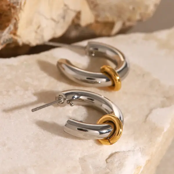 Classic C Shape Small Hoop Earrings for Women - Image 6