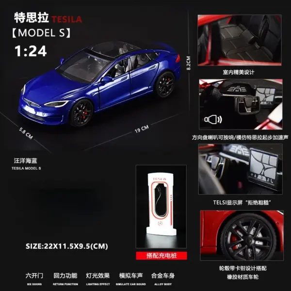 1:24 Tesla Model S Diecast Car Model - Image 10