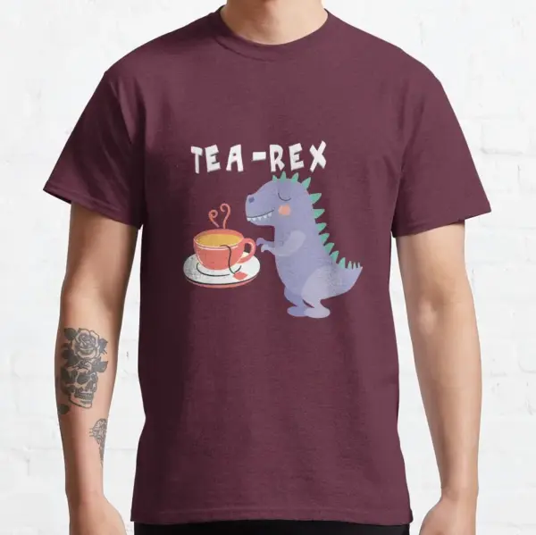 Funny T-Rex Tea Graphic T-Shirt for Men - Image 10