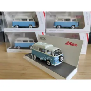 1/64 VW T2 Blue & White Classic Camper Model