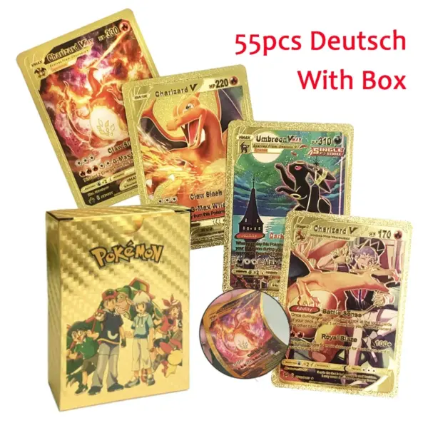 55-Pack Colorful Pokémon Gold Foil Cards Set - Image 16