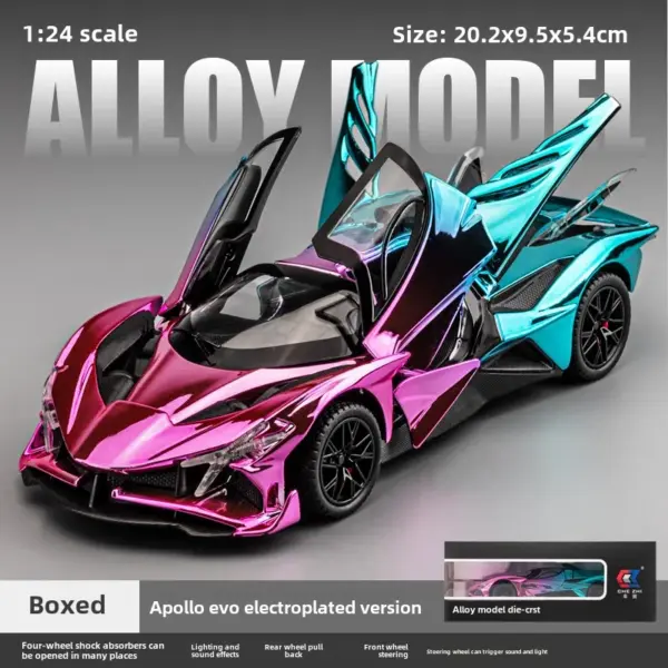 1/24 Scale Alloy Apollo EVO Super Car Model - Image 7