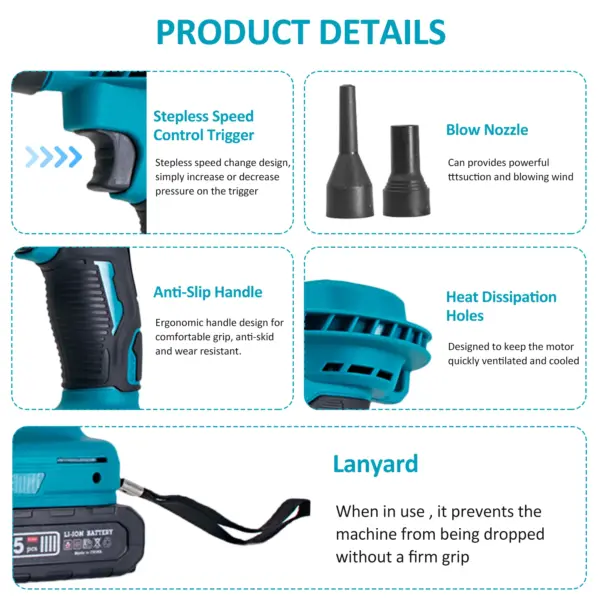 21V 50W High-Power Electric Blower - Image 6