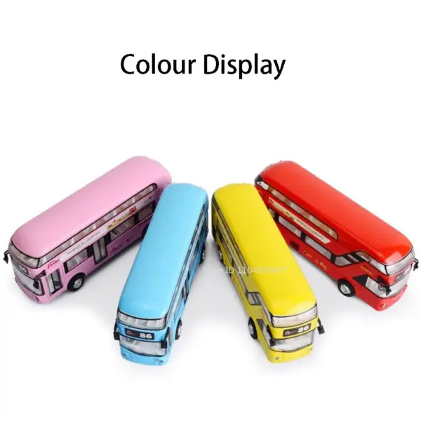 1:36 Scale Double Decker Bus Model Vehicle - Image 6