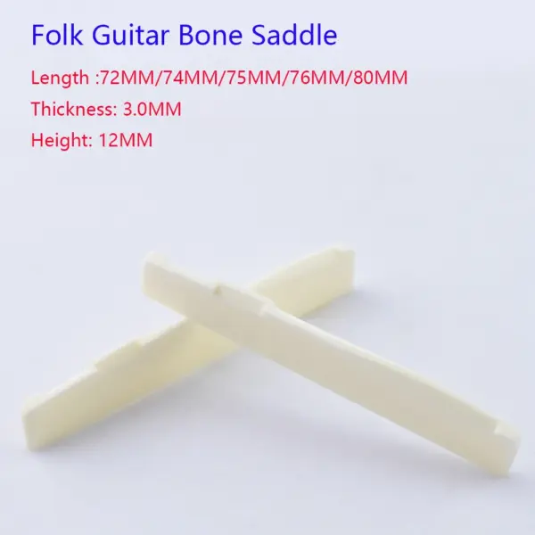 Bone Saddle for Folk Acoustic Guitar 72-80MM