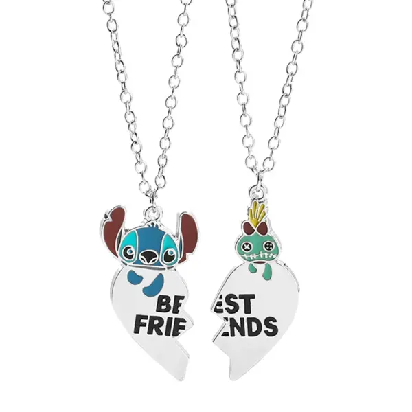 Disney Stitch and Angie Heart Pendant Necklace - Image 13