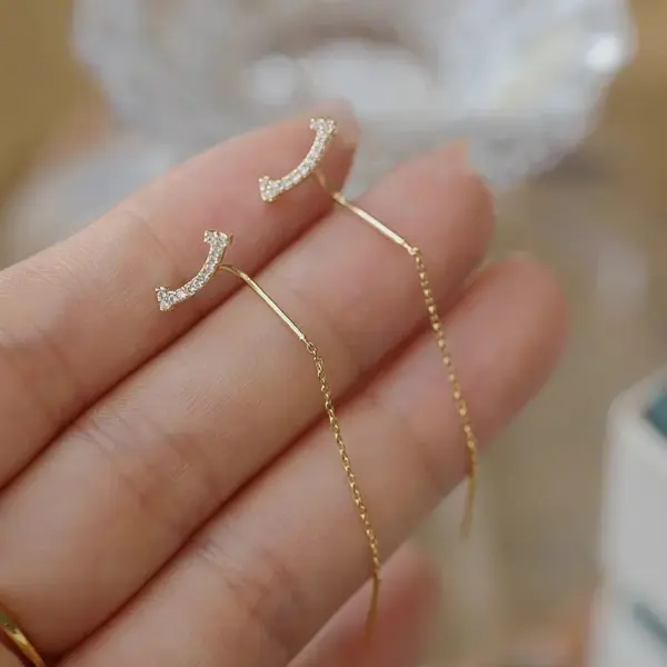 Trendy Drop Earrings with Star Heart Pendants - Image 4