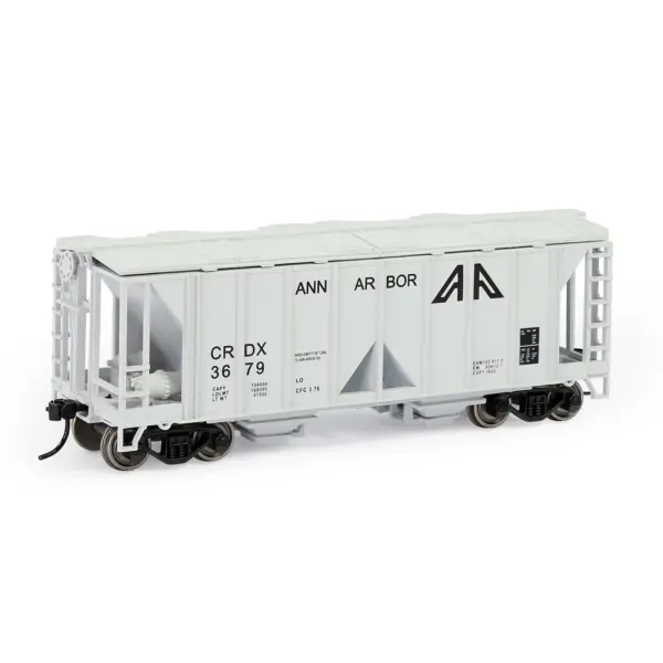 HO Scale 2-Bay Covered Hopper Car Model - Image 9