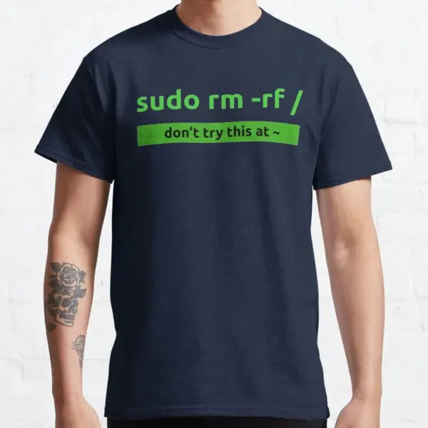 Funny Linux Sudo rm -rf T-Shirt for Men - Image 7