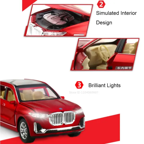 1:32 X7 Alloy Diecast Model SUV with Sound & Light - Image 3
