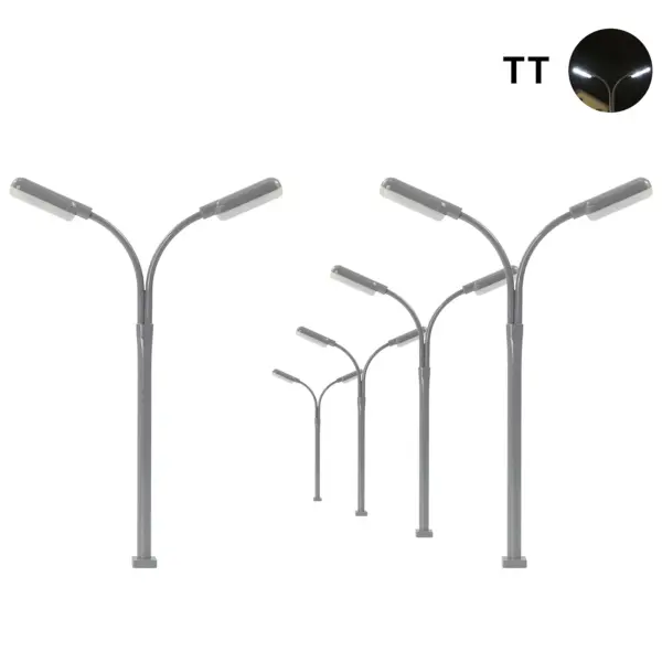5pcs Bright White LED Street Lights TT Scale - Image 3