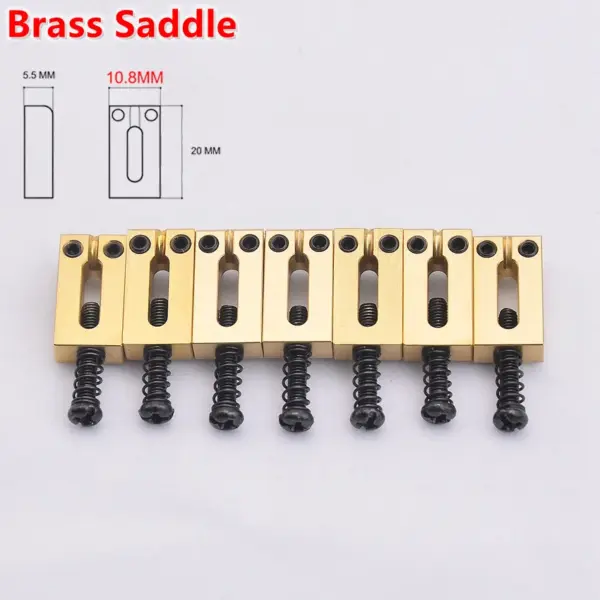 Brass and Stainless Steel Guitar Bridge Set - Image 17